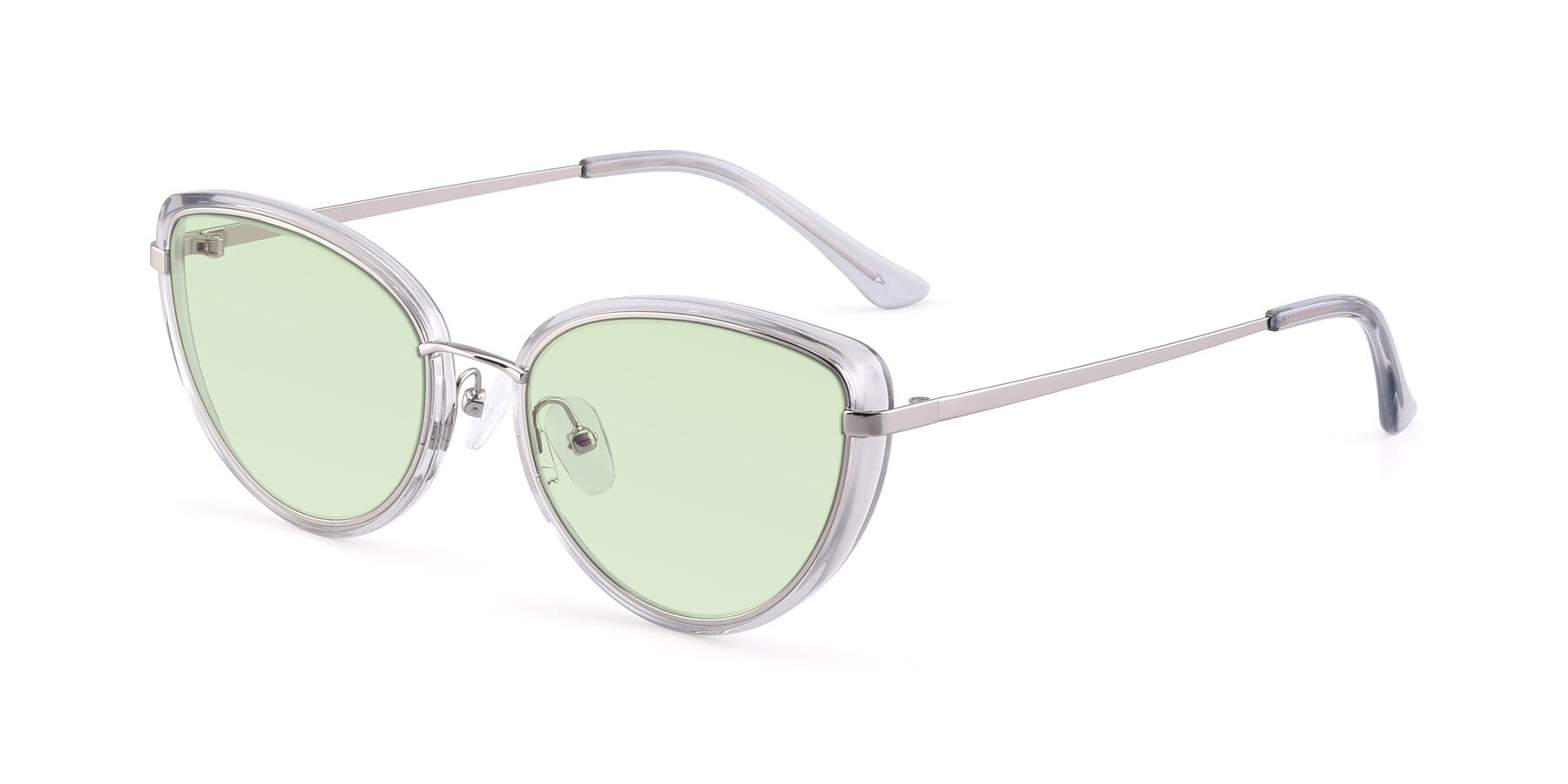 Angle of 17706 in Transparent Grey-Silver with Light Green Tinted Lenses