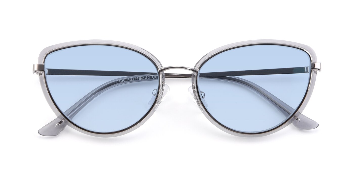 17706 - Transparent Grey / Silver Tinted Sunglasses