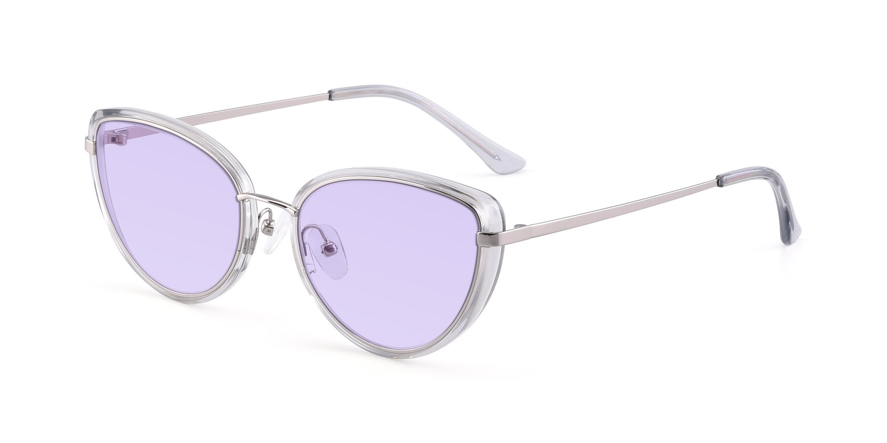 Angle of 17706 in Transparent Grey-Silver with Light Purple Tinted Lenses