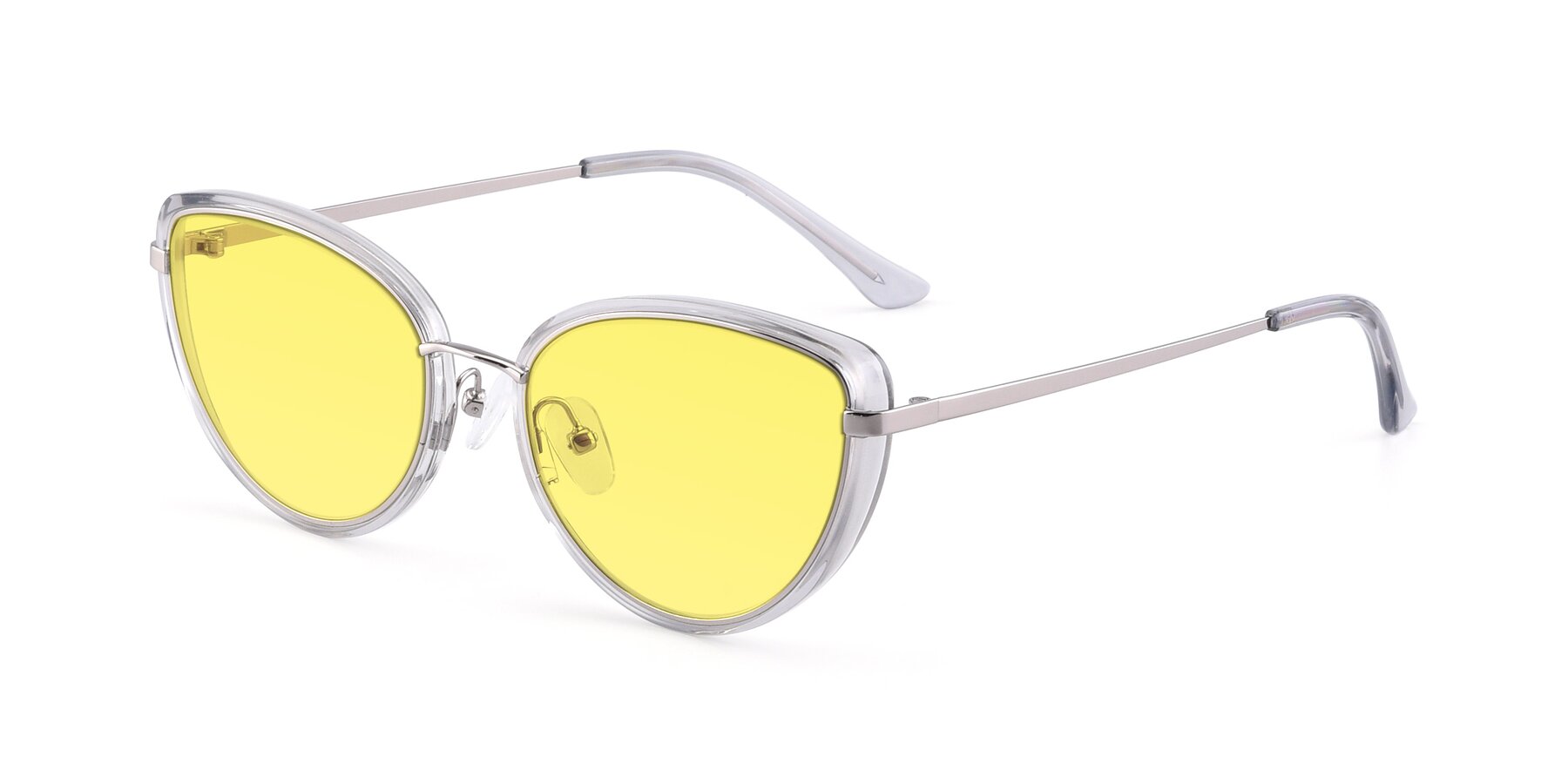 Angle of 17706 in Transparent Grey-Silver with Medium Yellow Tinted Lenses