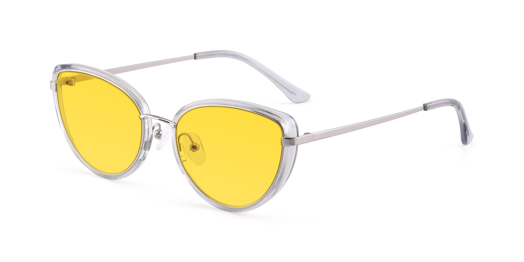 Angle of 17706 in Transparent Grey-Silver with Yellow Tinted Lenses