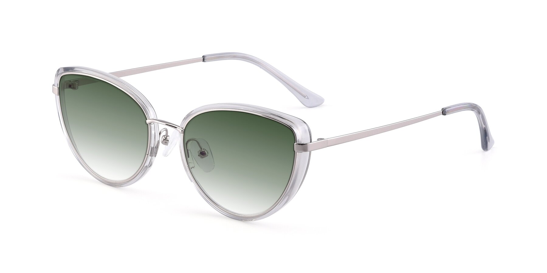Angle of 17706 in Transparent Grey-Silver with Green Gradient Lenses