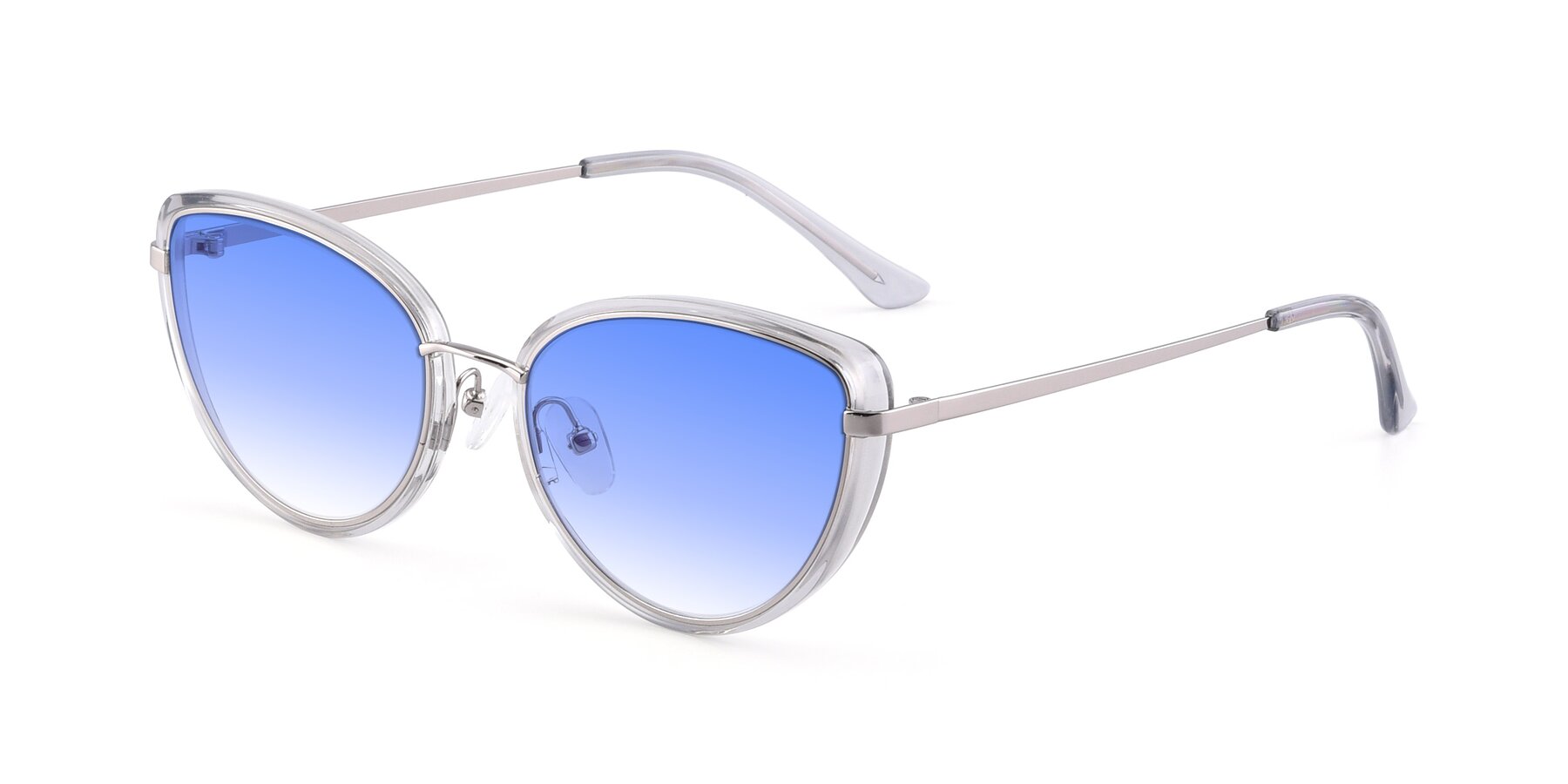 Angle of 17706 in Transparent Grey-Silver with Blue Gradient Lenses