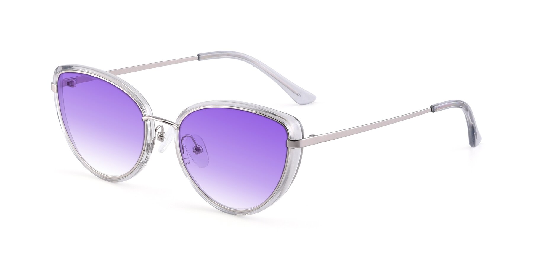 Angle of 17706 in Transparent Grey-Silver with Purple Gradient Lenses