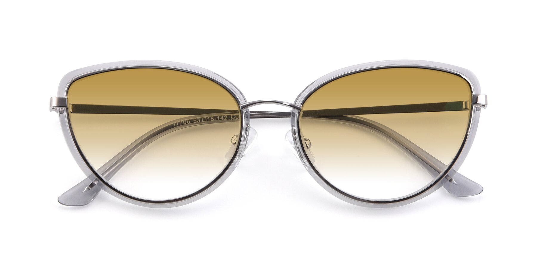 Folded Front of 17706 in Transparent Grey-Silver with Champagne Gradient Lenses