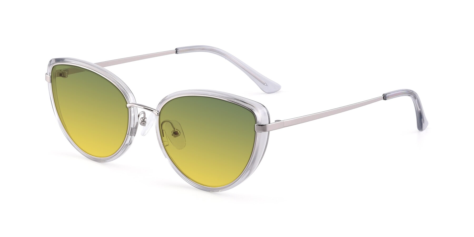Angle of 17706 in Transparent Grey-Silver with Green / Yellow Gradient Lenses