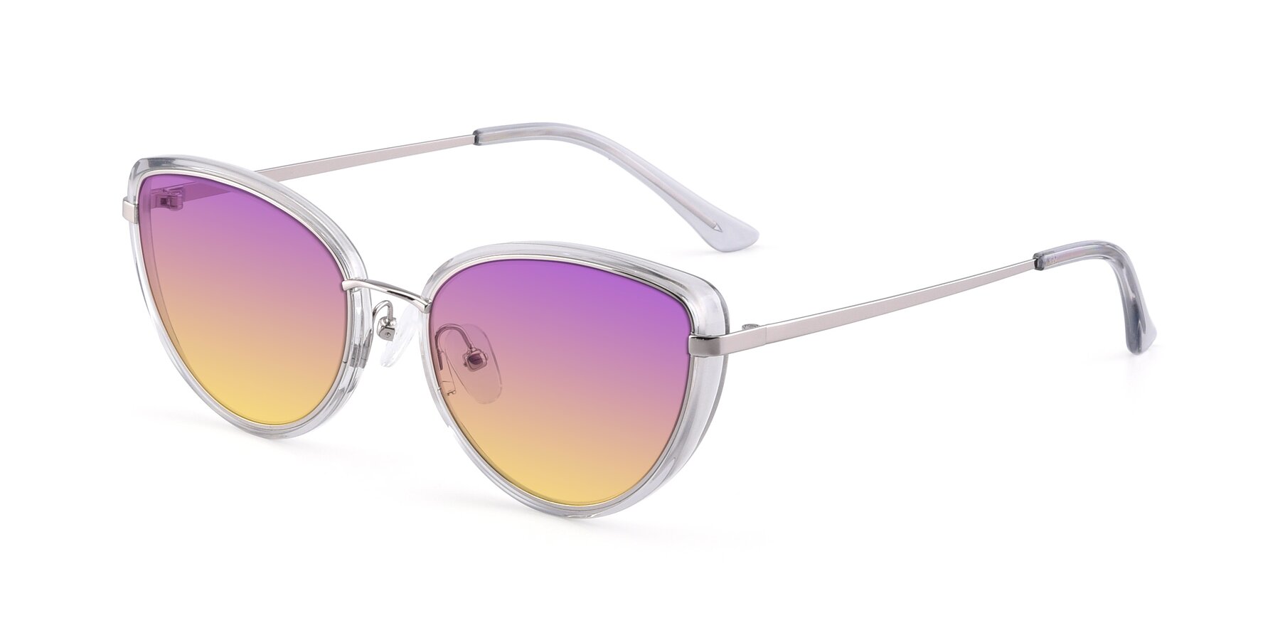 Angle of 17706 in Transparent Grey-Silver with Purple / Yellow Gradient Lenses