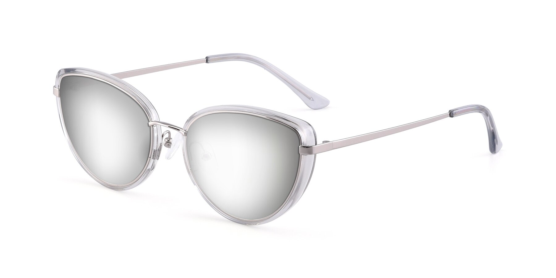 Angle of 17706 in Transparent Grey-Silver with Silver Mirrored Lenses