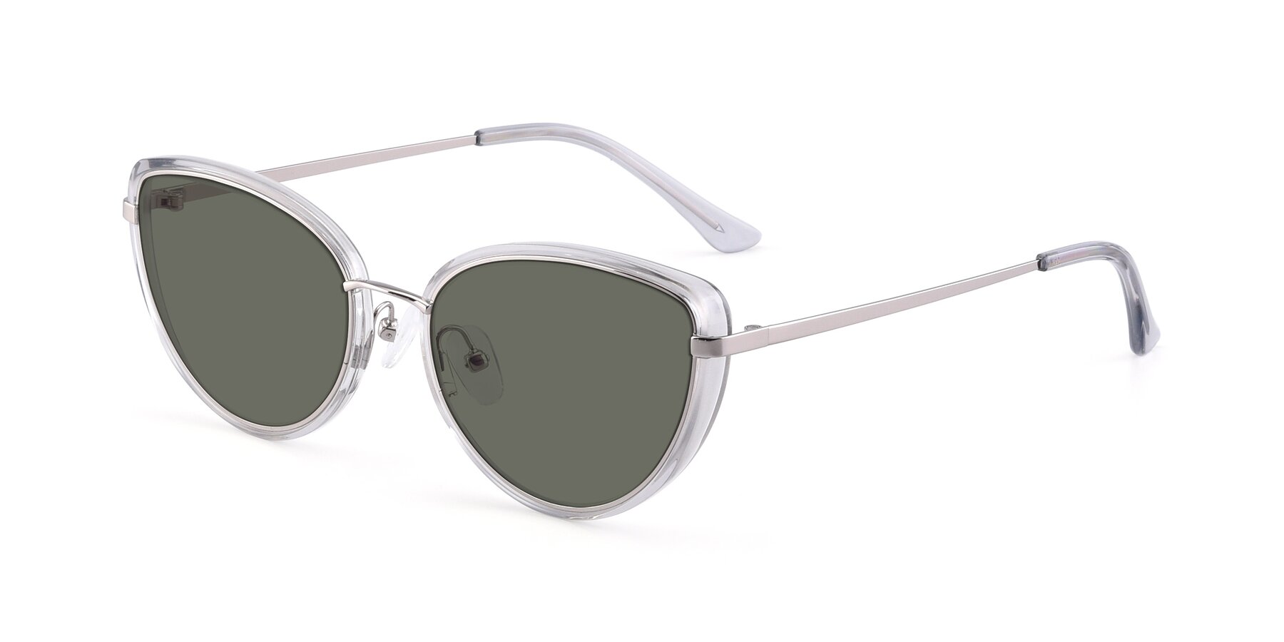 Angle of 17706 in Transparent Grey-Silver with Gray Polarized Lenses