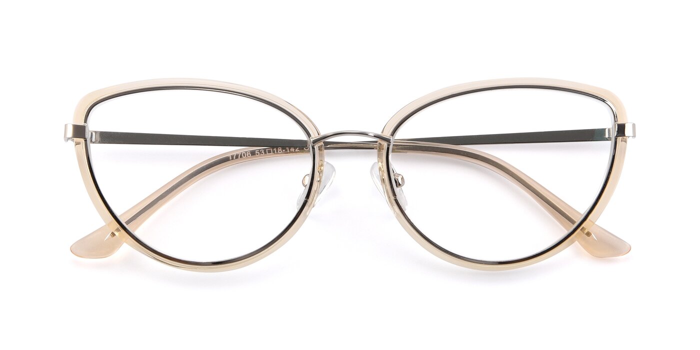 17706 - Transparent Caramel / Silver Eyeglasses