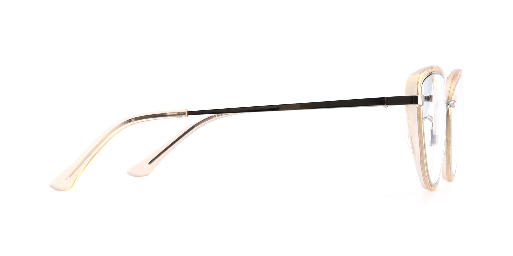 Side of 17706 in Transparent Caramel-Silver with Clear Blue Light Blocking Lenses