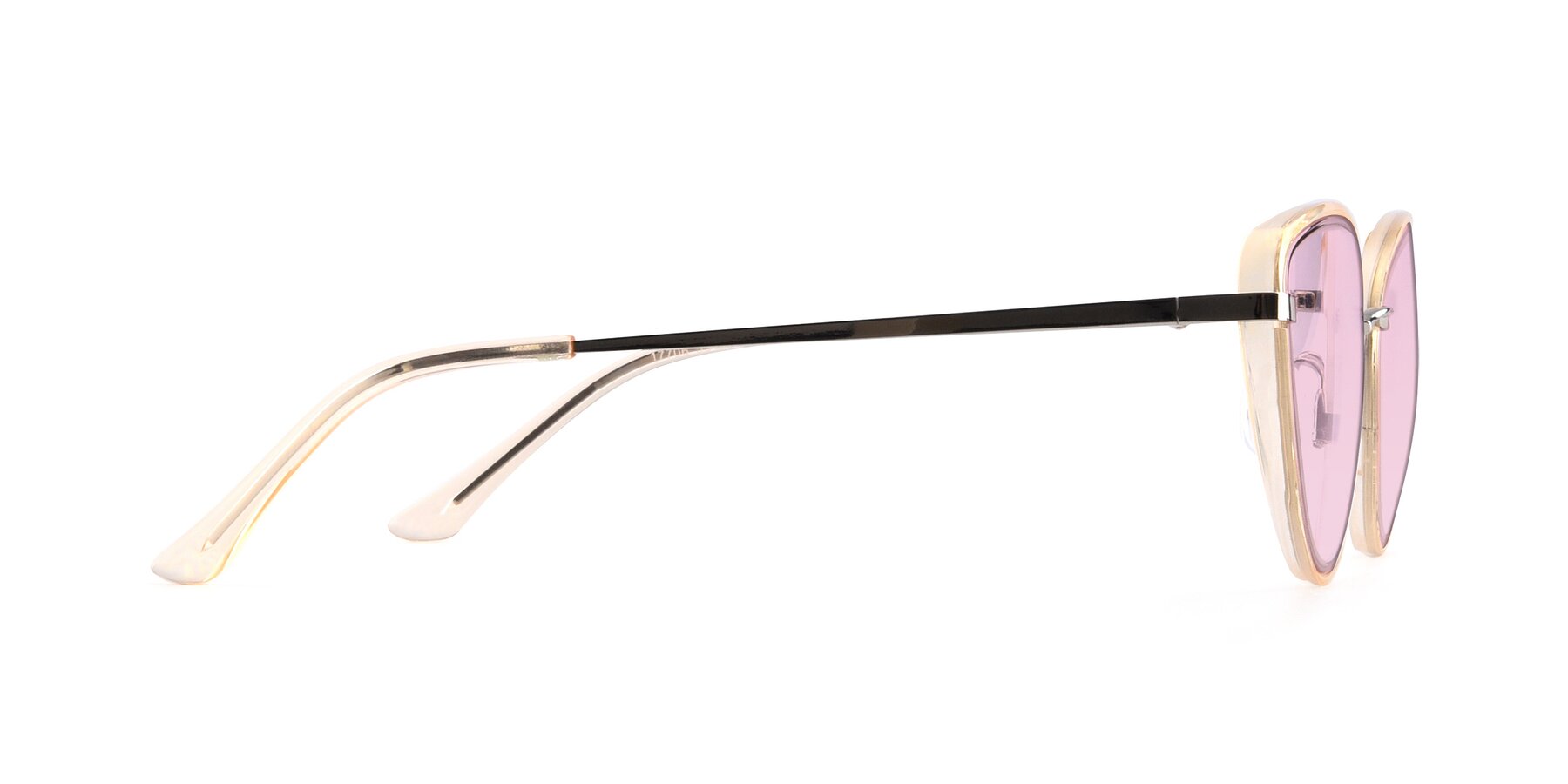 Side of 17706 in Transparent Caramel-Silver with Light Pink Tinted Lenses