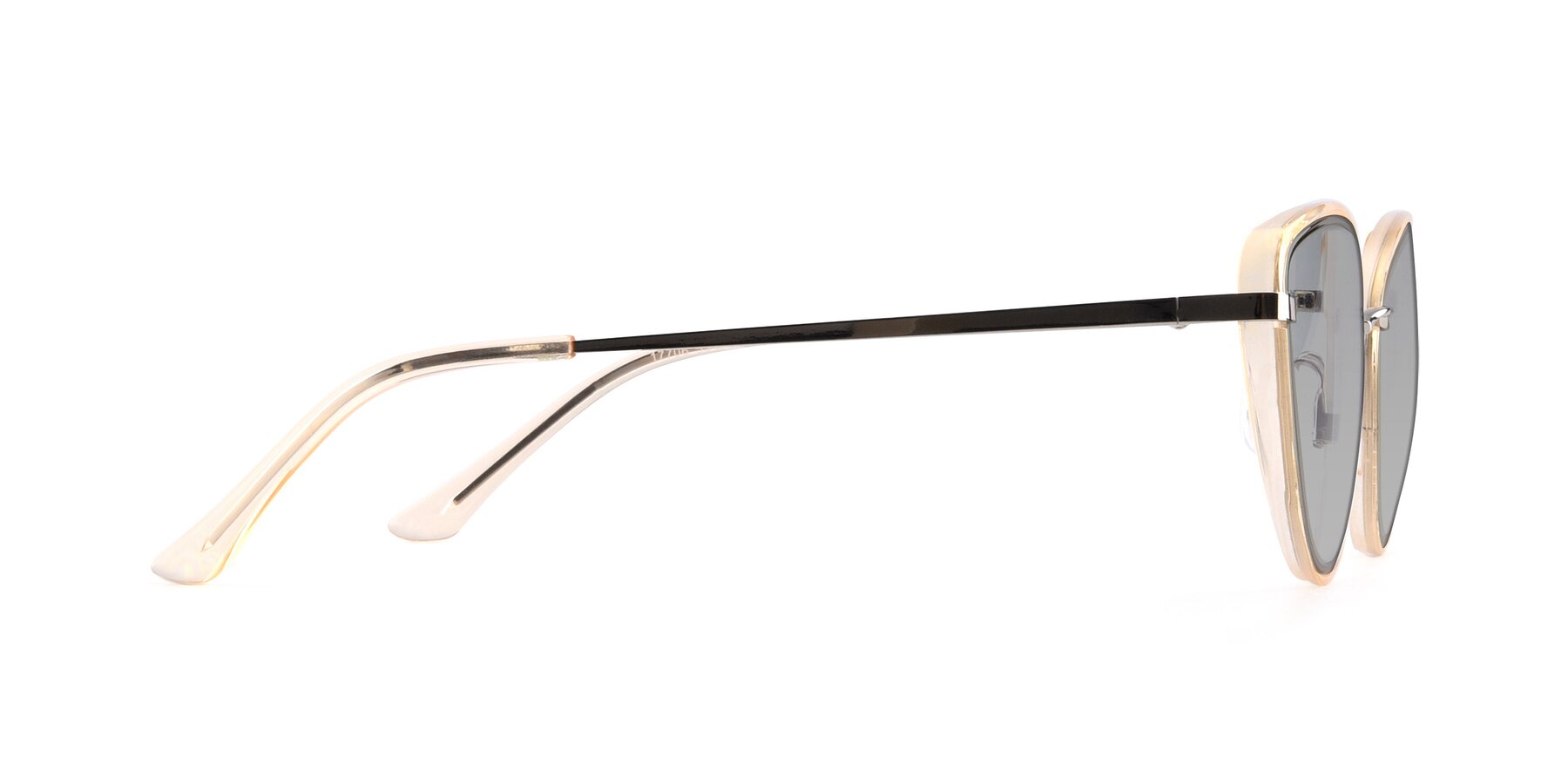 Side of 17706 in Transparent Caramel-Silver with Light Gray Tinted Lenses