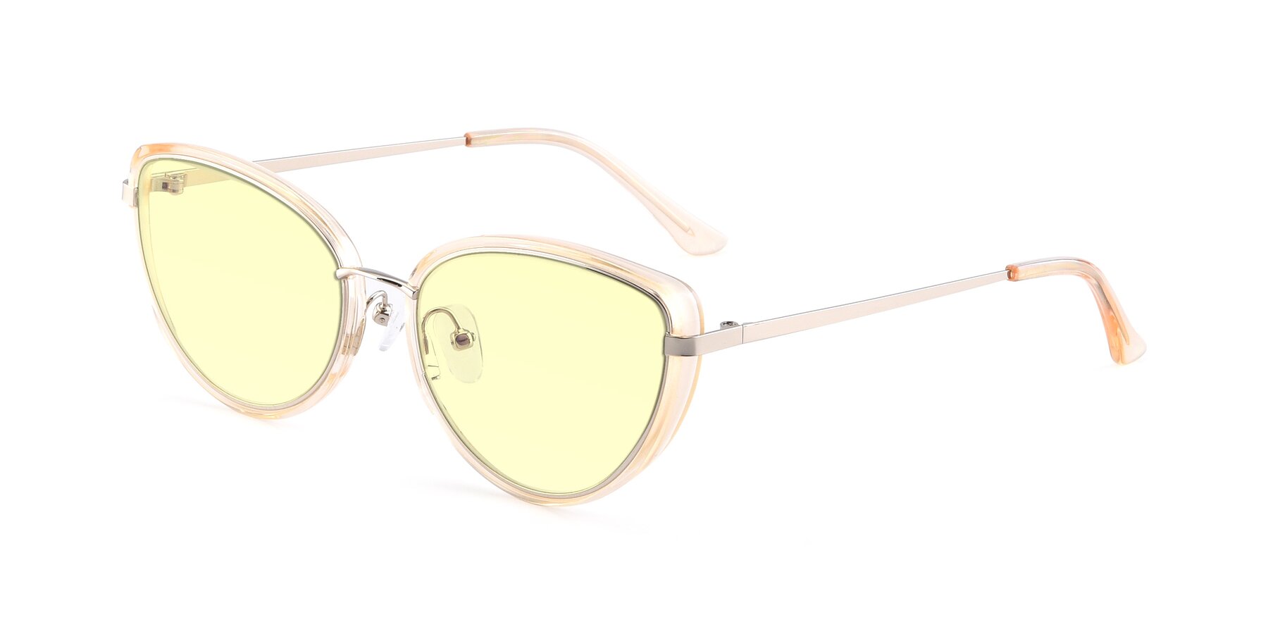 Angle of 17706 in Transparent Caramel-Silver with Light Yellow Tinted Lenses