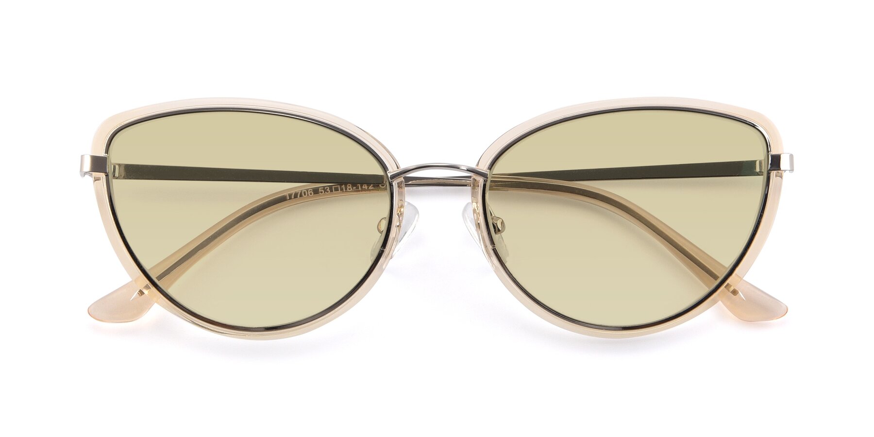 Folded Front of 17706 in Transparent Caramel-Silver with Light Champagne Tinted Lenses