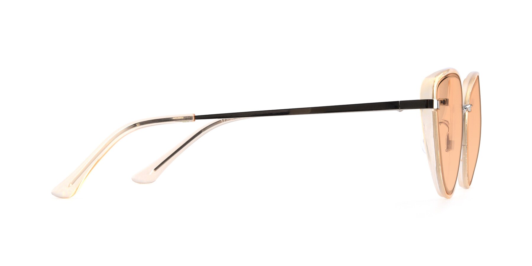 Side of 17706 in Transparent Caramel-Silver with Light Orange Tinted Lenses