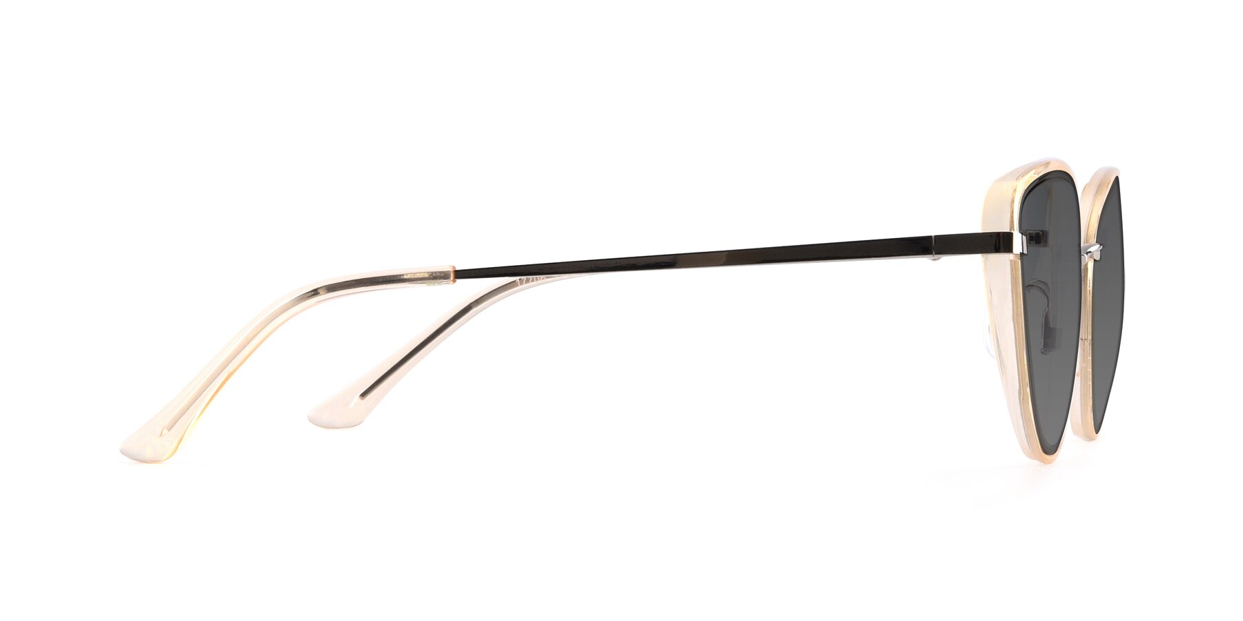Side of 17706 in Transparent Caramel-Silver with Medium Gray Tinted Lenses