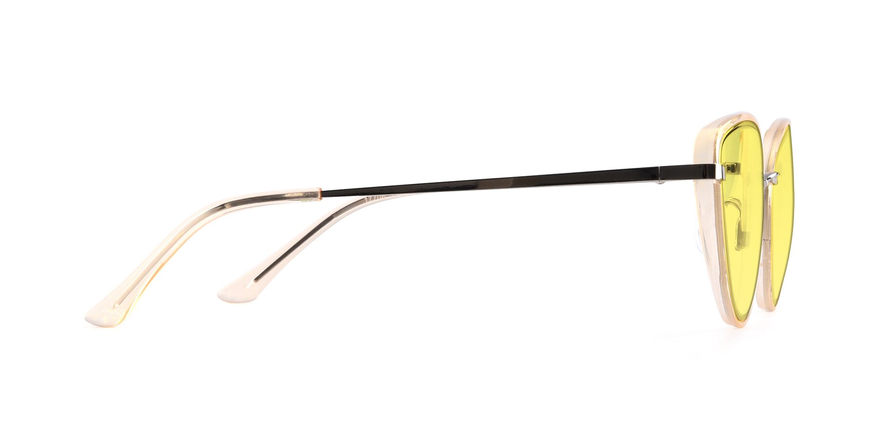 Side of 17706 in Transparent Caramel-Silver with Medium Yellow Tinted Lenses