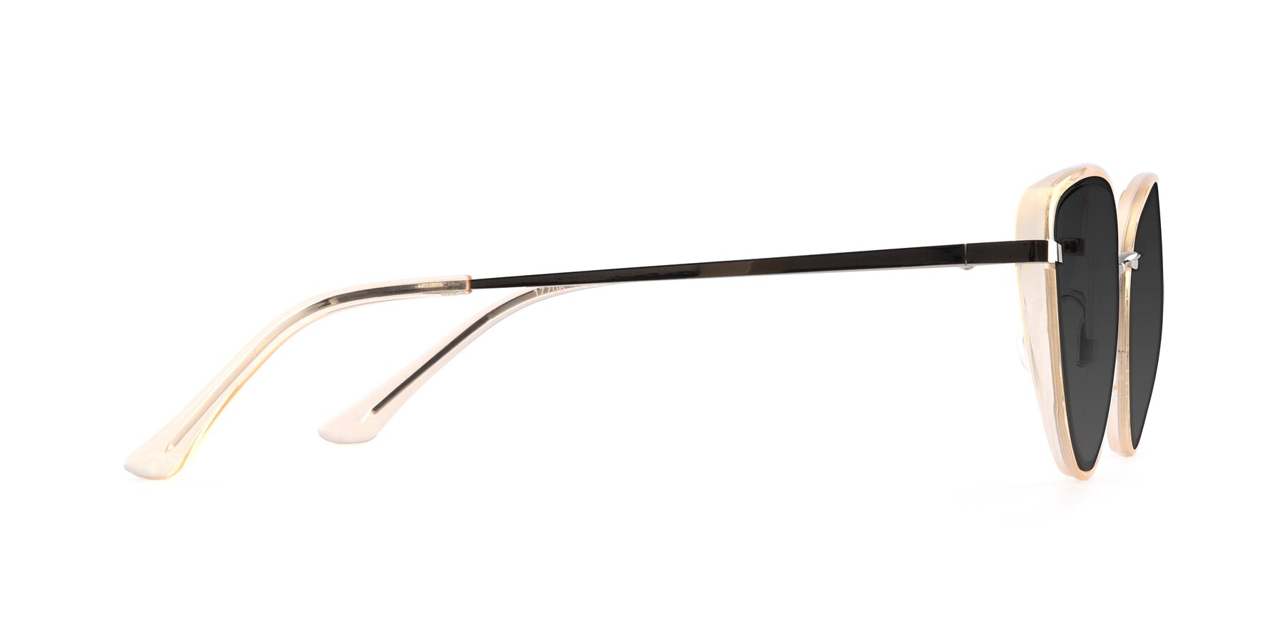 Side of 17706 in Transparent Caramel-Silver with Gray Tinted Lenses