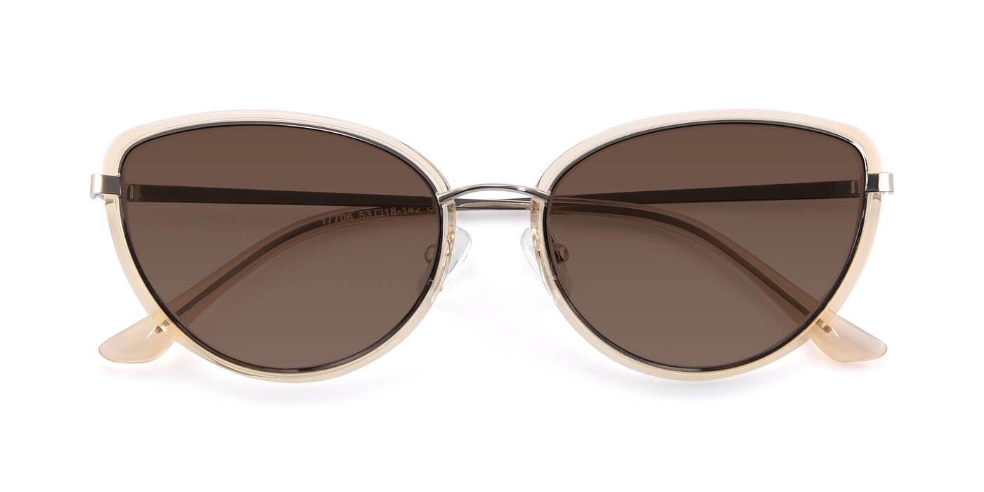 17706 - Transparent Caramel / Silver Tinted Sunglasses