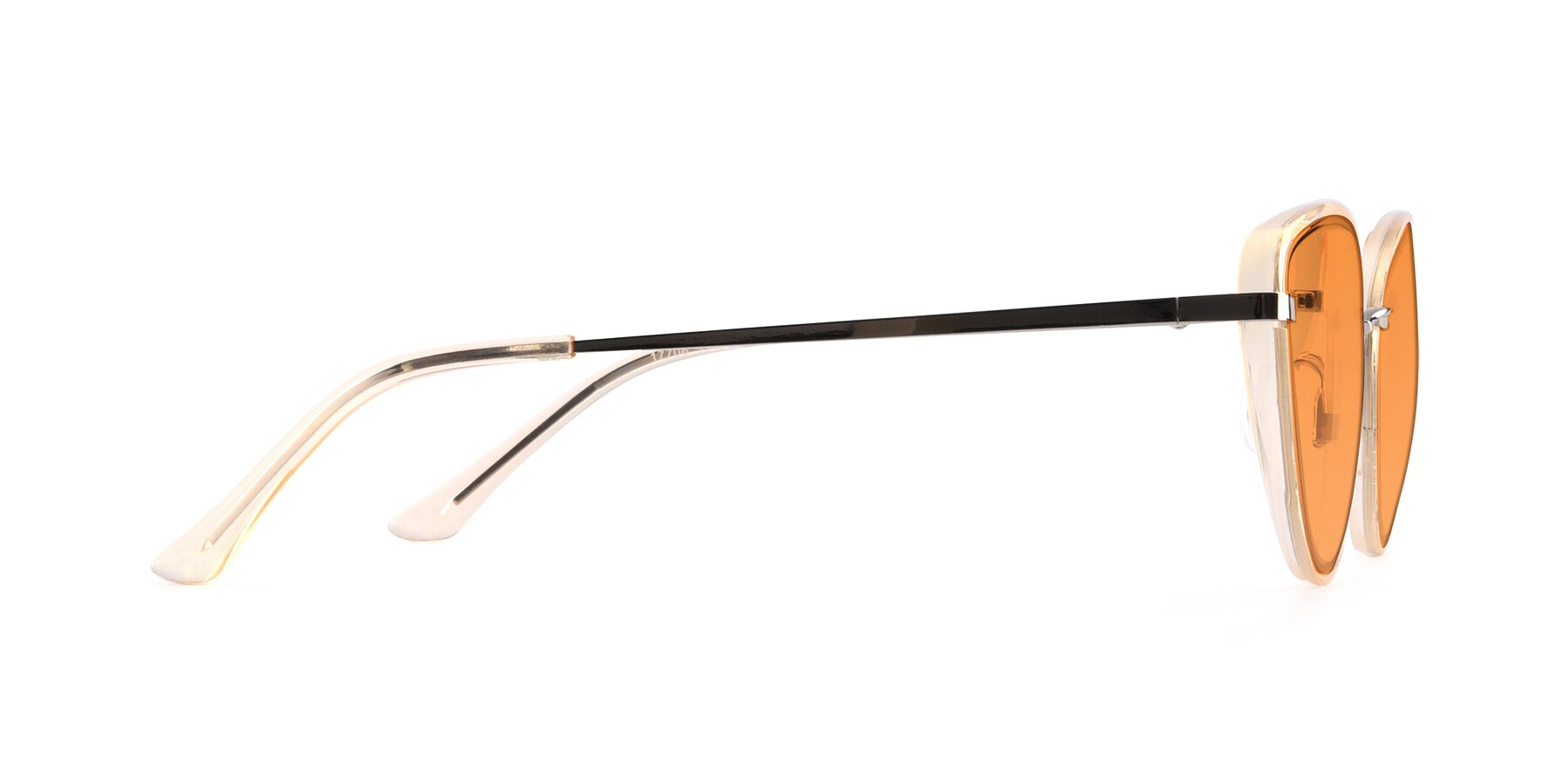 Side of 17706 in Transparent Caramel-Silver with Orange Tinted Lenses