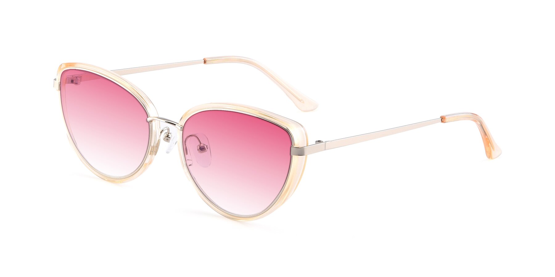 Angle of 17706 in Transparent Caramel-Silver with Pink Gradient Lenses