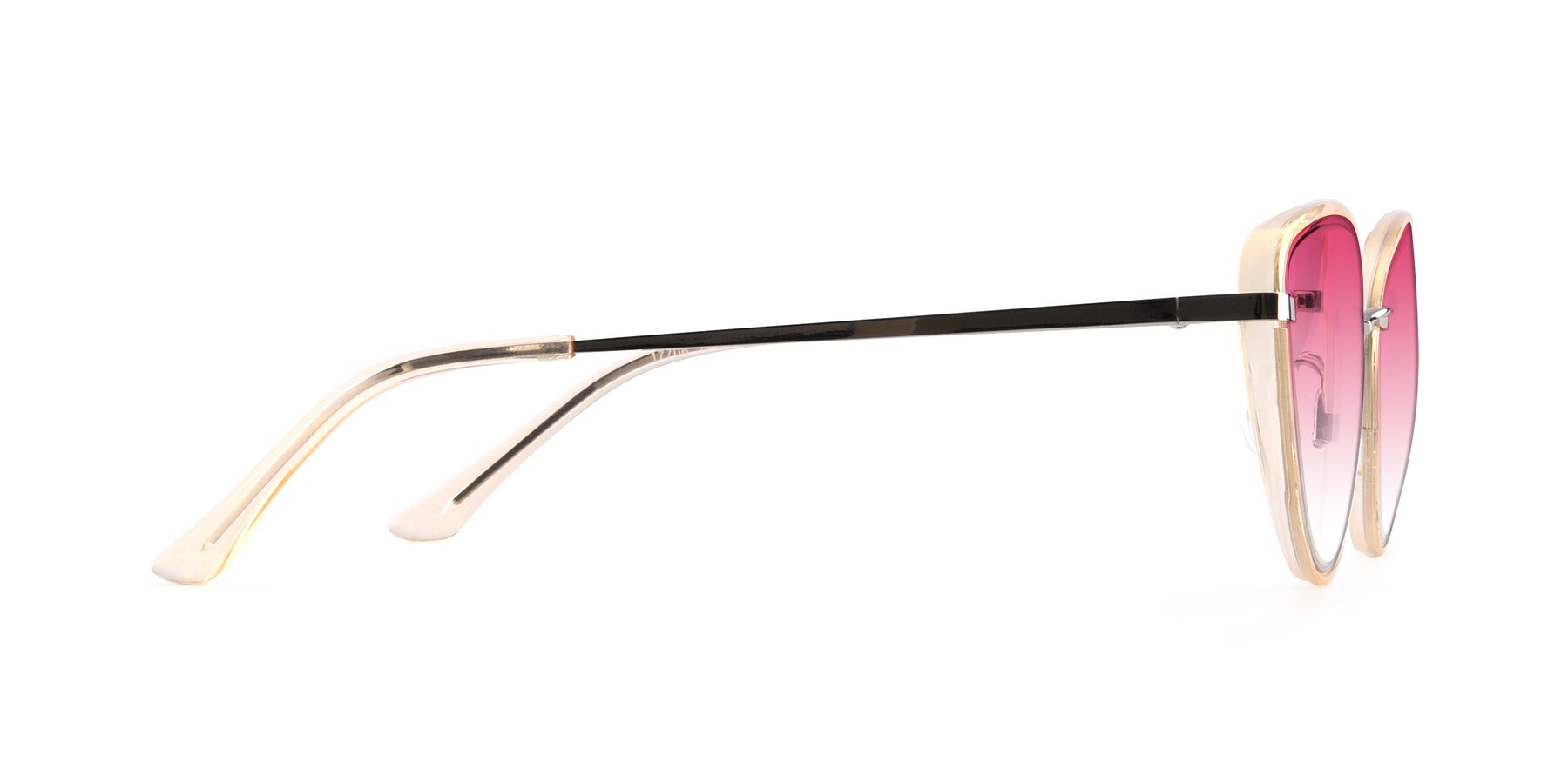 Side of 17706 in Transparent Caramel-Silver with Pink Gradient Lenses