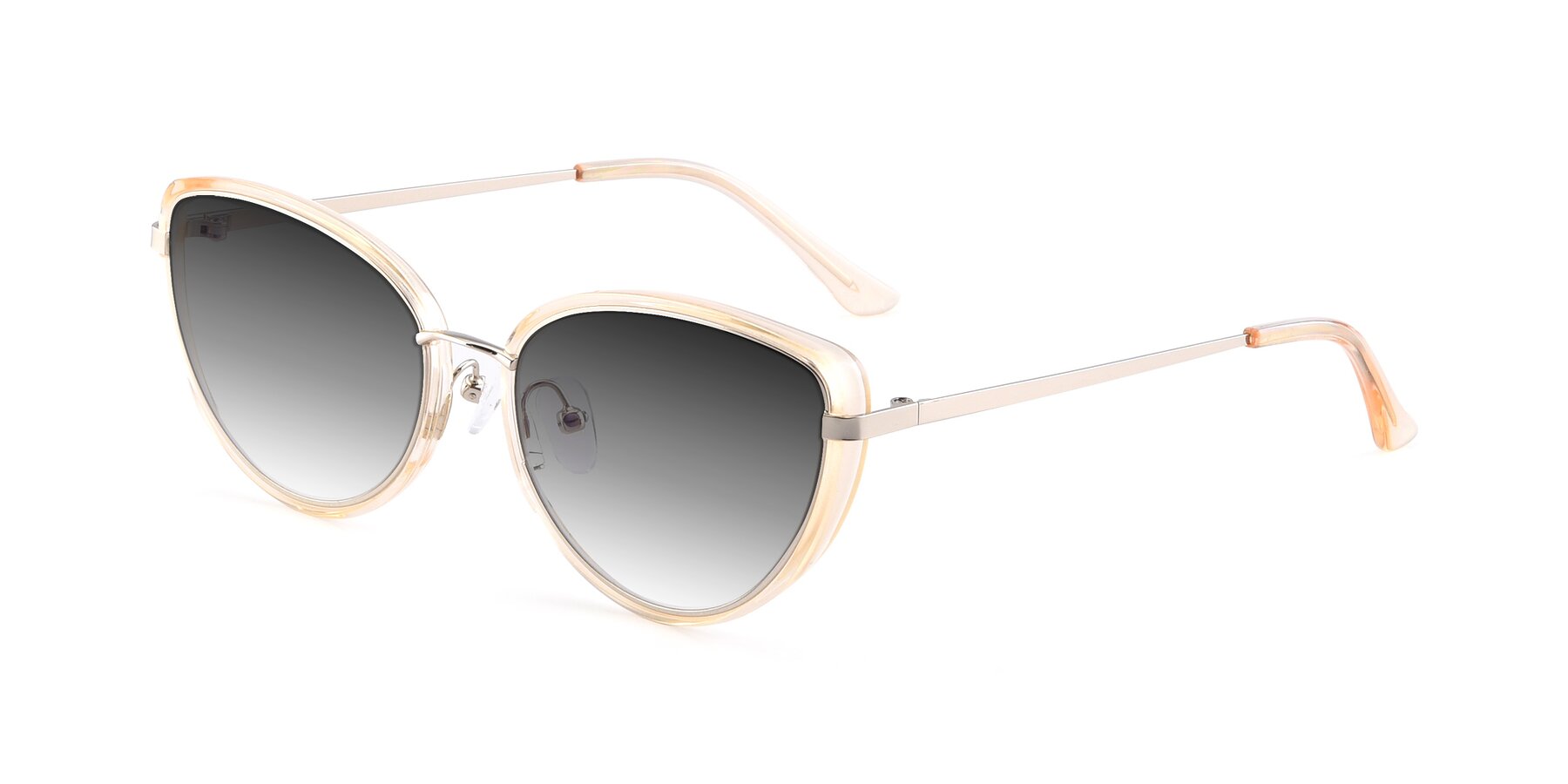 Angle of 17706 in Transparent Caramel-Silver with Gray Gradient Lenses