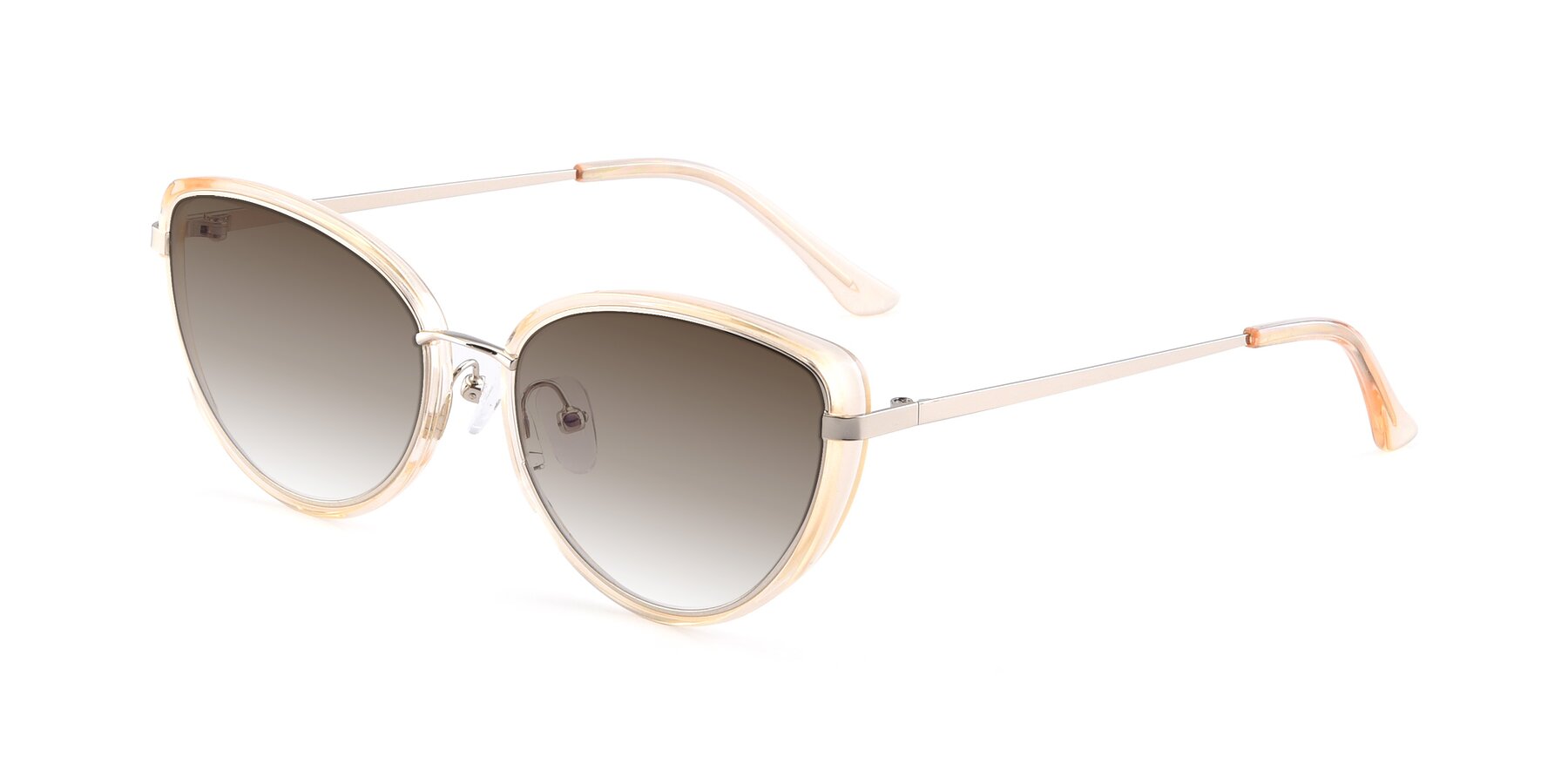Angle of 17706 in Transparent Caramel-Silver with Brown Gradient Lenses