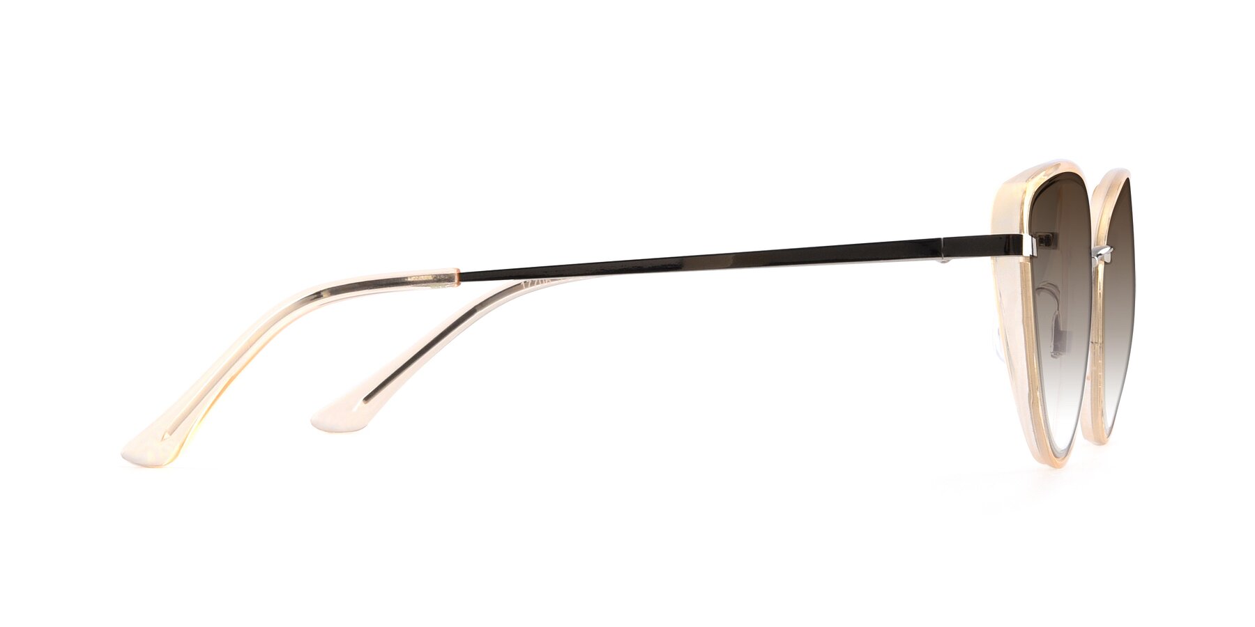 Side of 17706 in Transparent Caramel-Silver with Brown Gradient Lenses