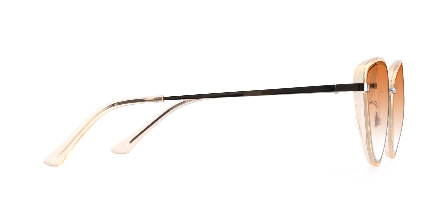 Side of 17706 in Transparent Caramel-Silver with Orange Gradient Lenses