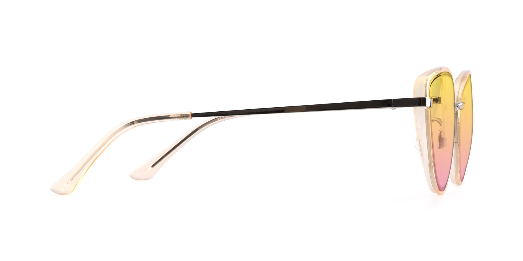 Side of 17706 in Transparent Caramel-Silver with Yellow / Pink Gradient Lenses