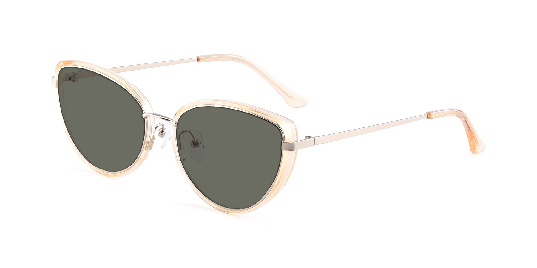 Angle of 17706 in Transparent Caramel-Silver with Gray Polarized Lenses