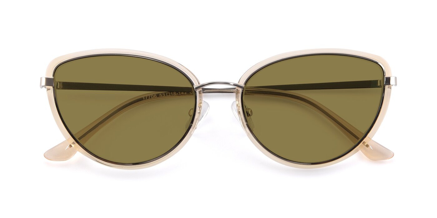 17706 - Transparent Caramel / Silver Polarized Sunglasses