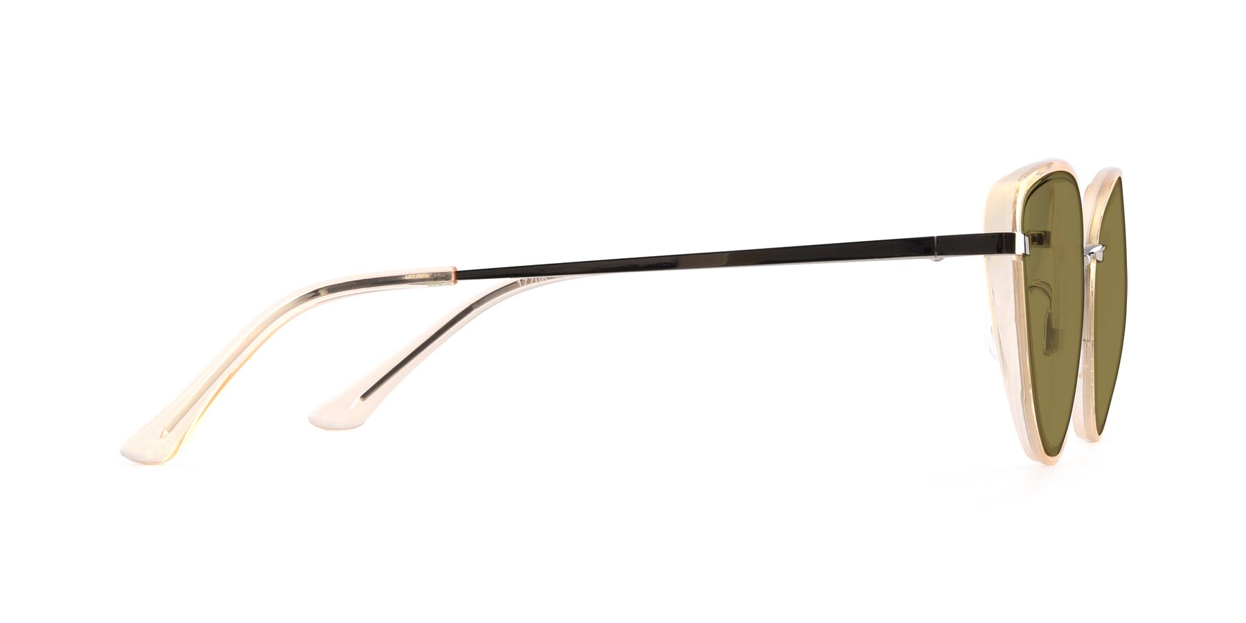 Side of 17706 in Transparent Caramel-Silver with Brown Polarized Lenses