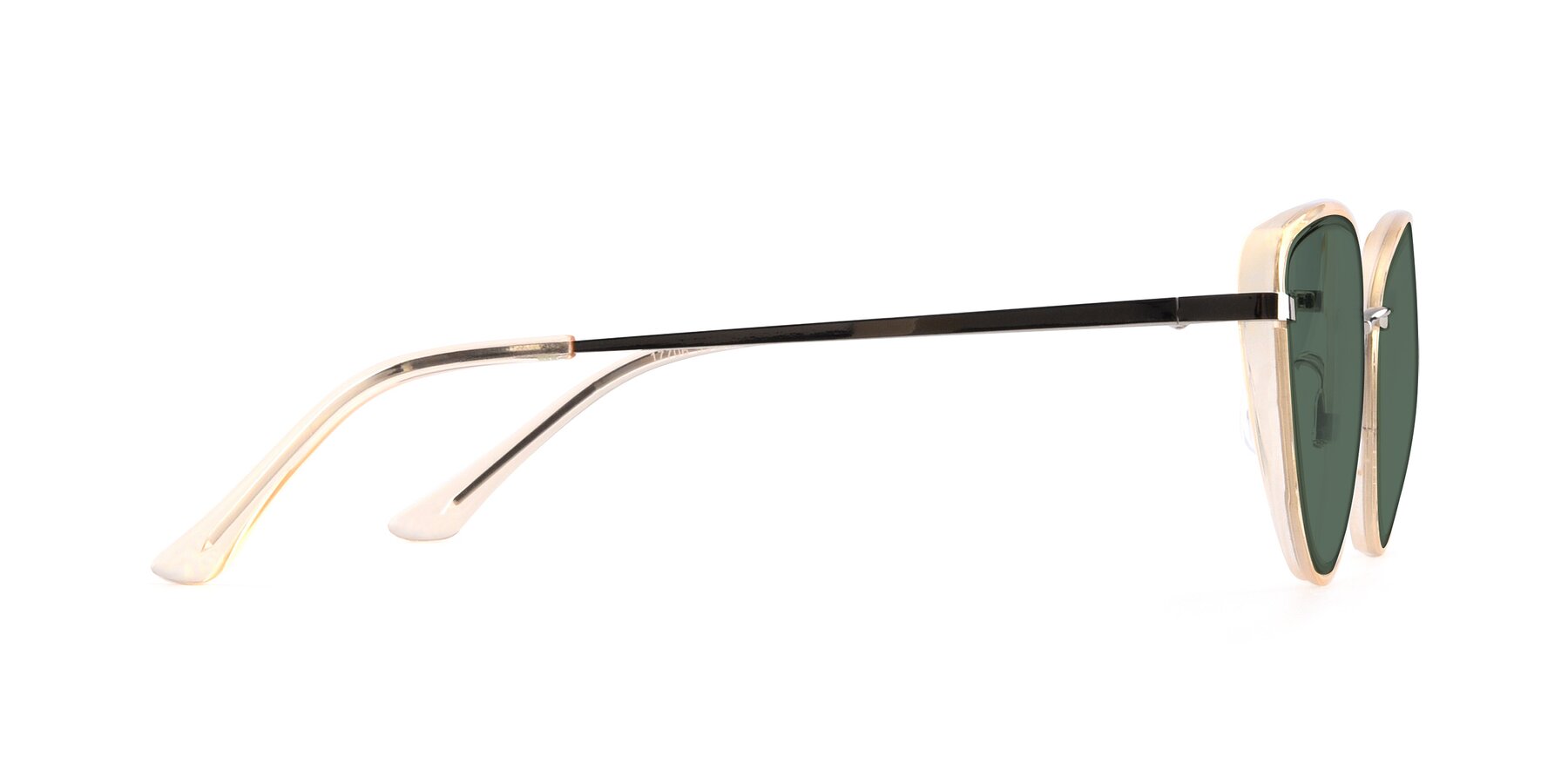 Side of 17706 in Transparent Caramel-Silver with Green Polarized Lenses