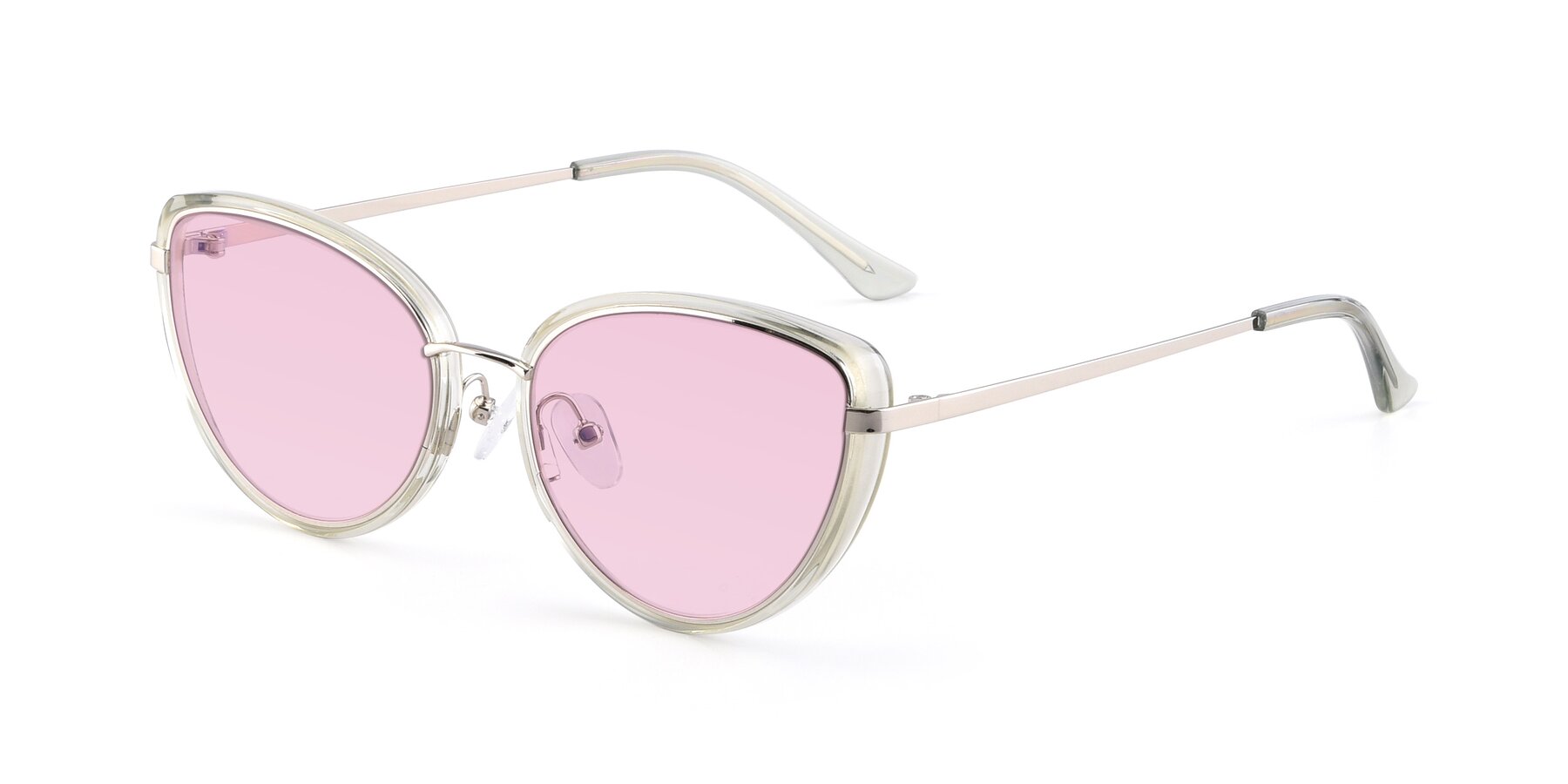 Angle of 17706 in Transparent Green-Silver with Light Pink Tinted Lenses