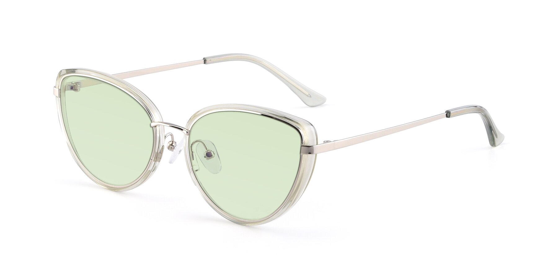 Angle of 17706 in Transparent Green-Silver with Light Green Tinted Lenses