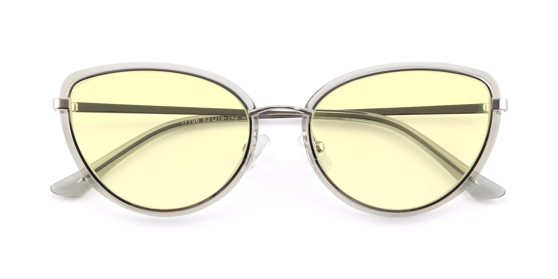 Folded Front of 17706 in Transparent Green-Silver with Light Yellow Tinted Lenses