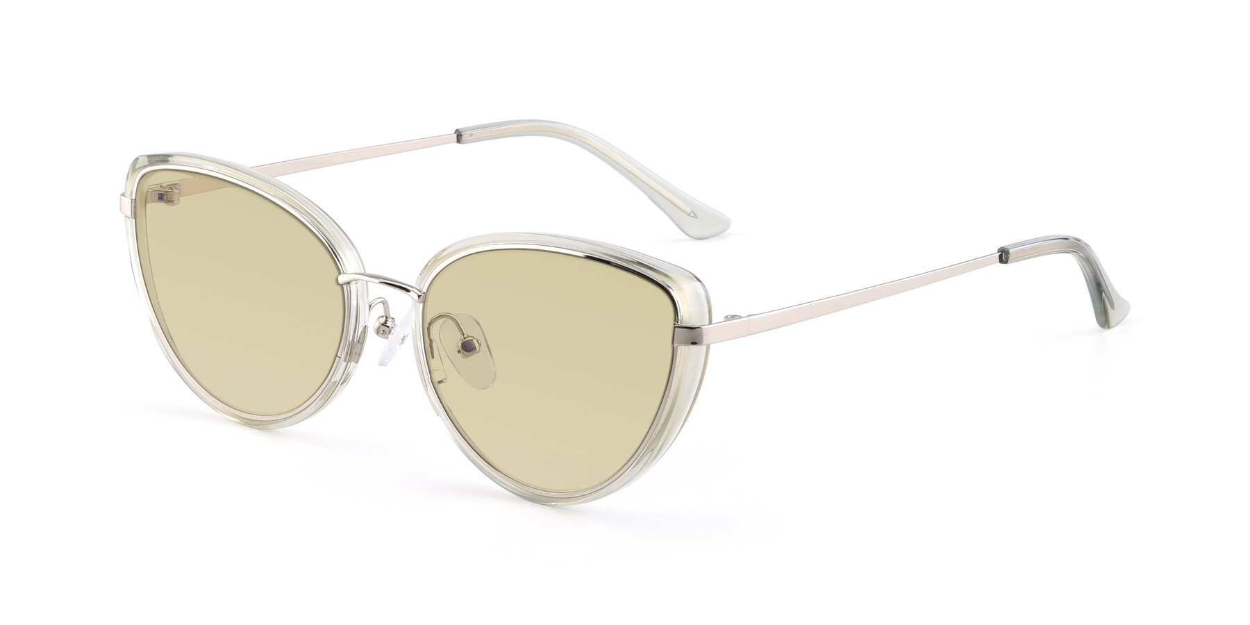 Angle of 17706 in Transparent Green-Silver with Light Champagne Tinted Lenses