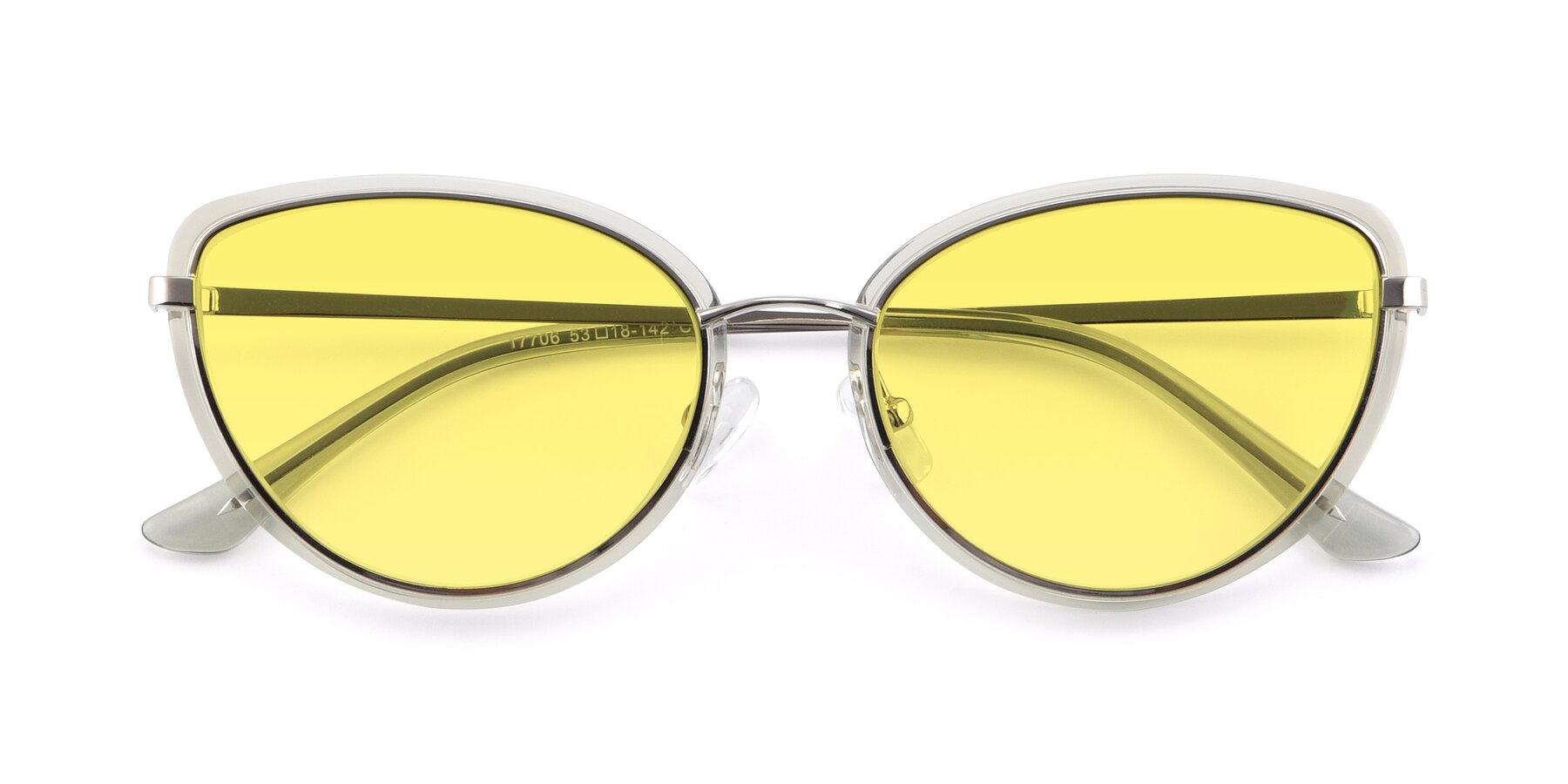 Folded Front of 17706 in Transparent Green-Silver with Medium Yellow Tinted Lenses