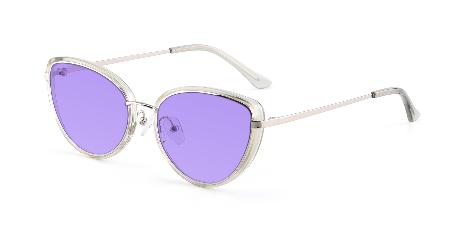 Angle of 17706 in Transparent Green-Silver with Medium Purple Tinted Lenses