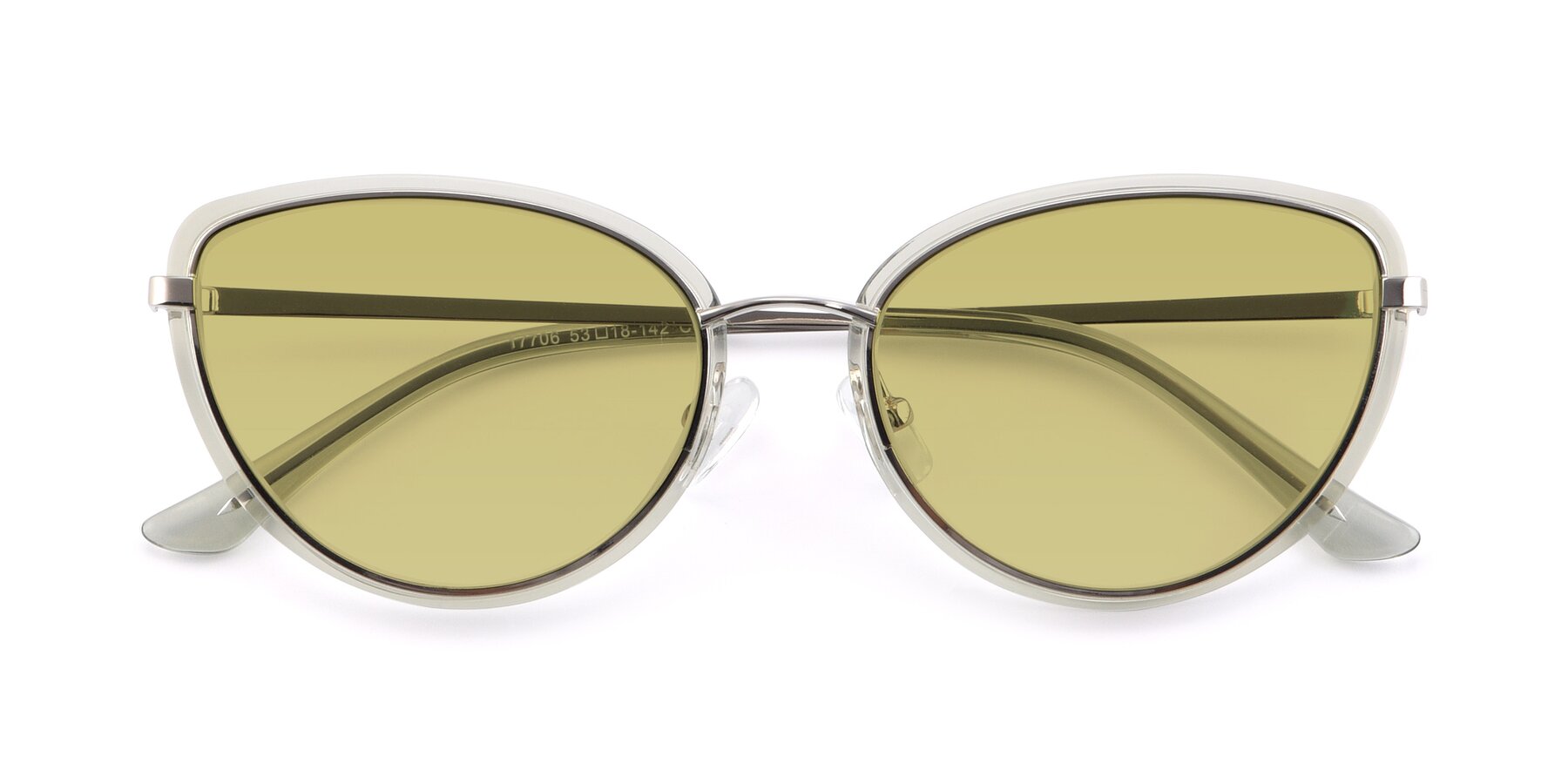 Folded Front of 17706 in Transparent Green-Silver with Medium Champagne Tinted Lenses