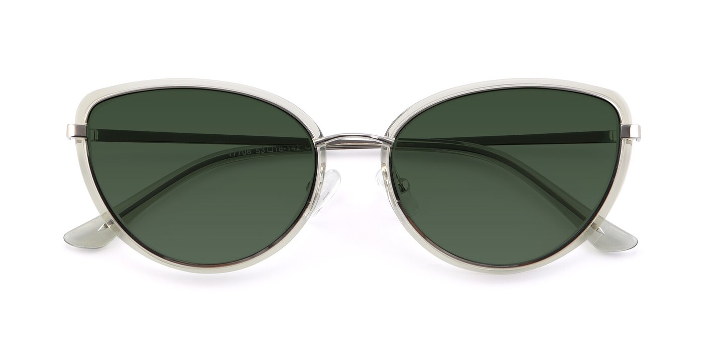 17706 - Transparent Green / Silver Tinted Sunglasses