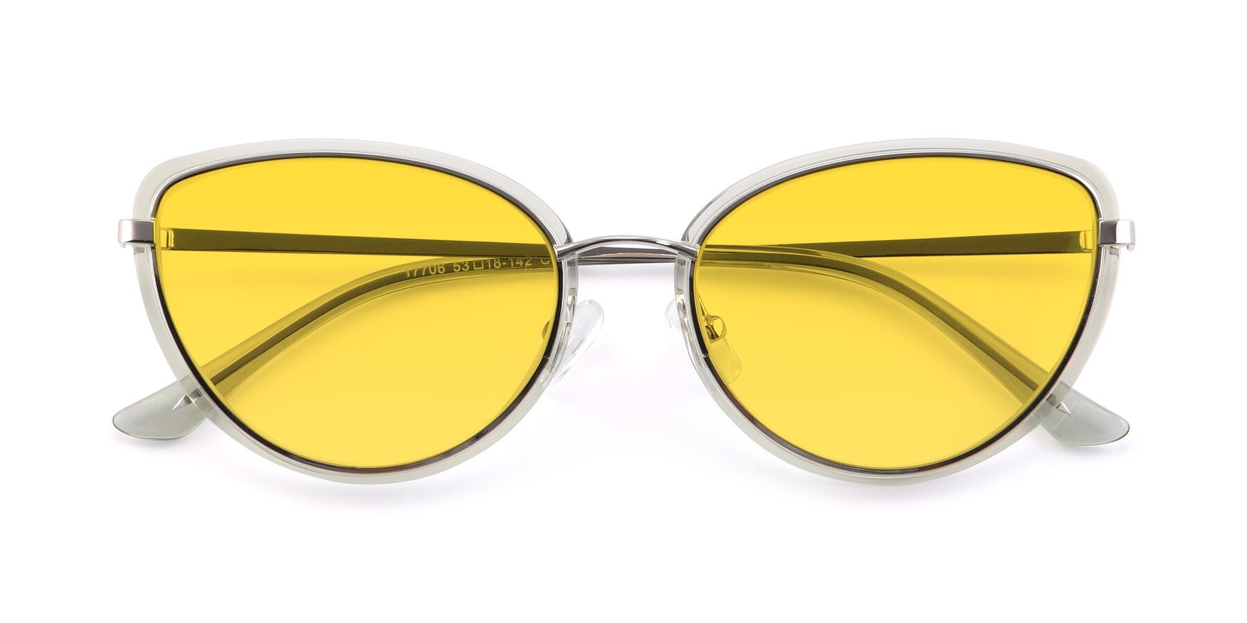 Folded Front of 17706 in Transparent Green-Silver with Yellow Tinted Lenses