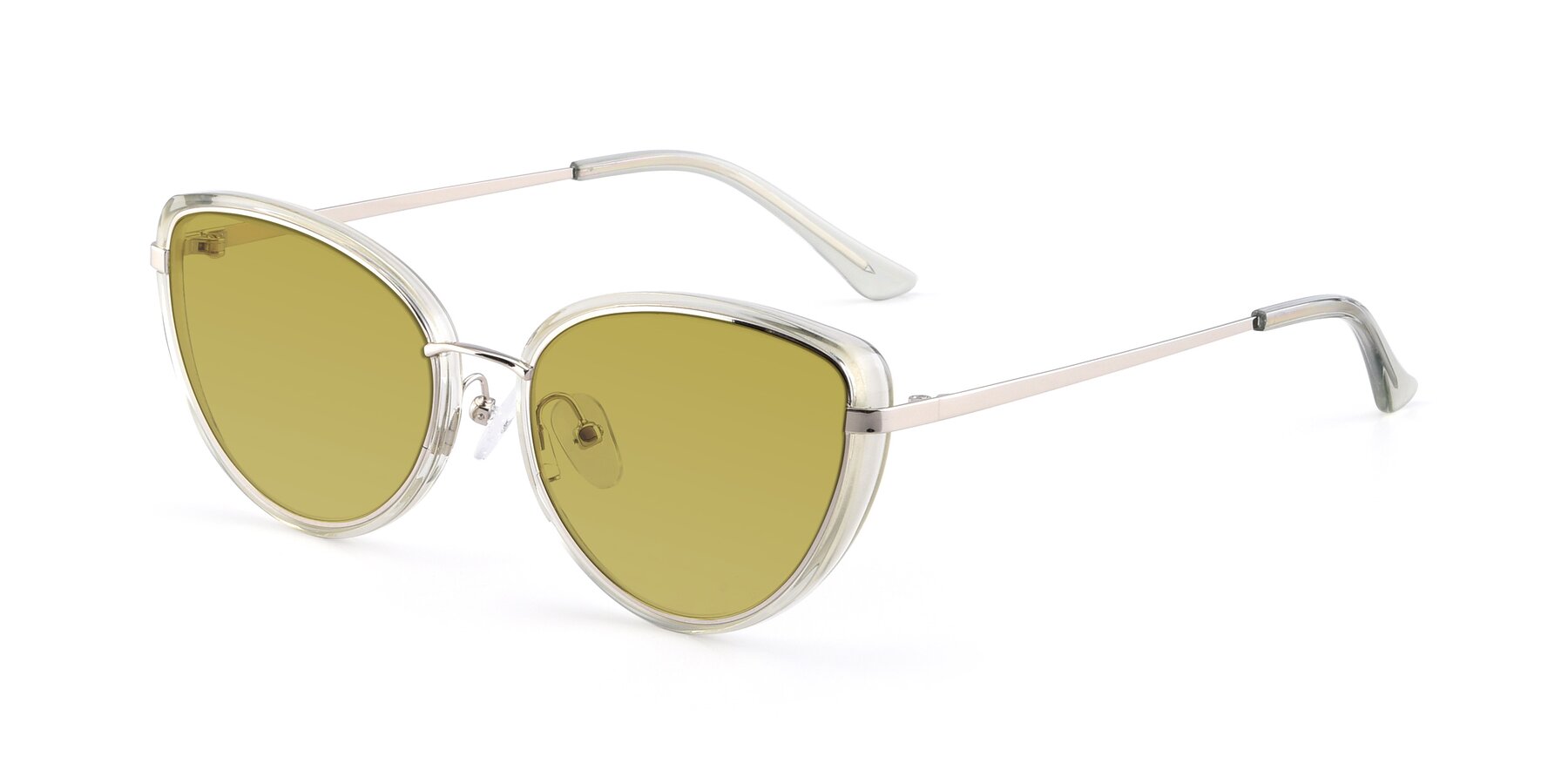 Angle of 17706 in Transparent Green-Silver with Champagne Tinted Lenses