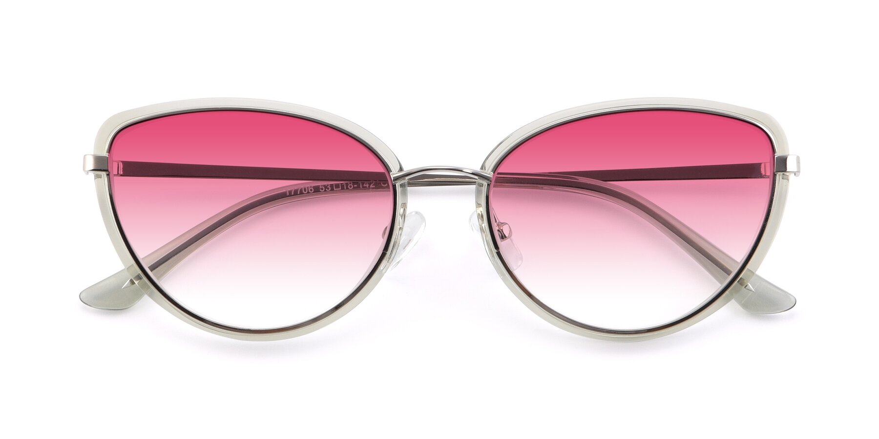 Folded Front of 17706 in Transparent Green-Silver with Pink Gradient Lenses