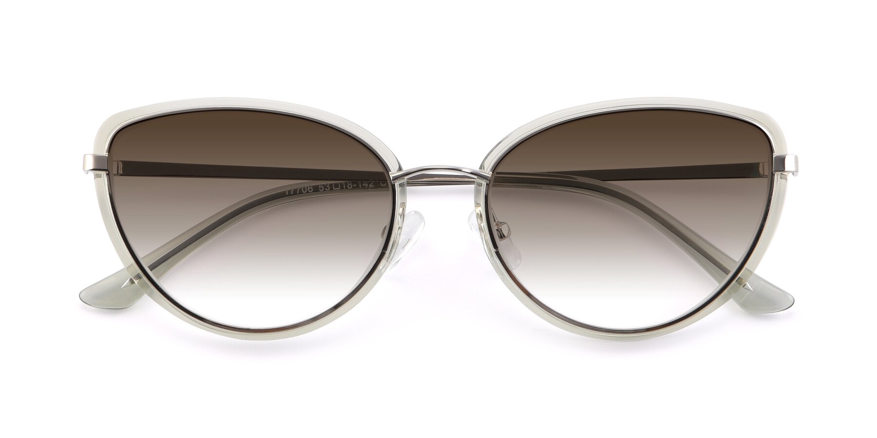 Folded Front of 17706 in Transparent Green-Silver with Brown Gradient Lenses