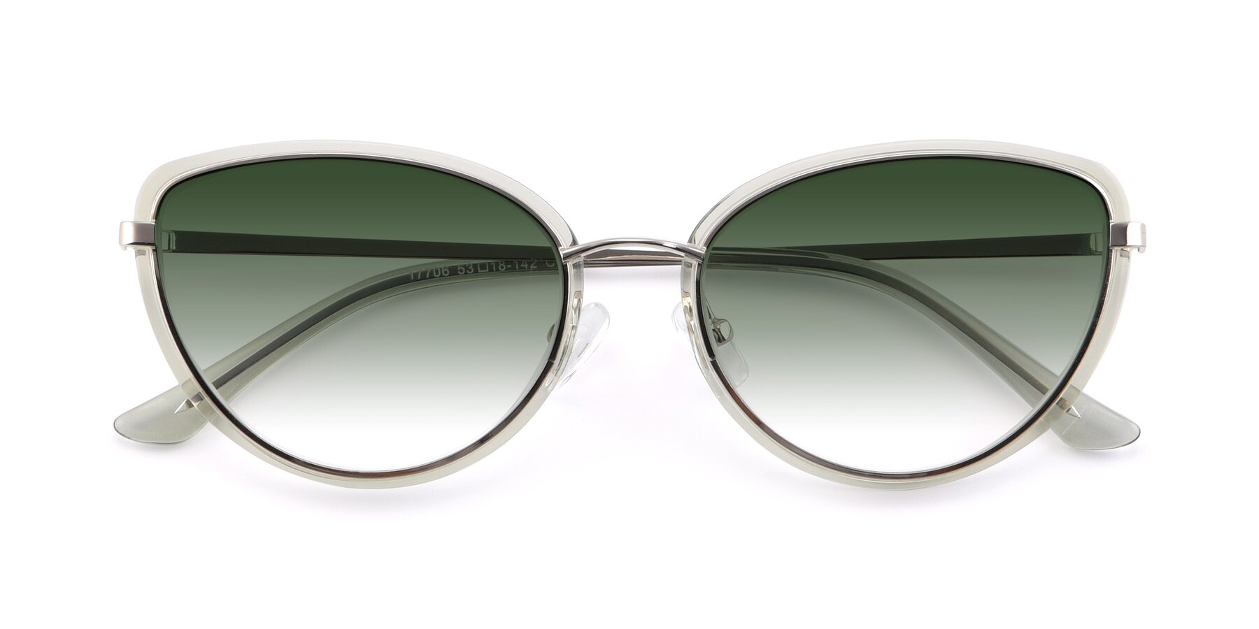 Folded Front of 17706 in Transparent Green-Silver with Green Gradient Lenses