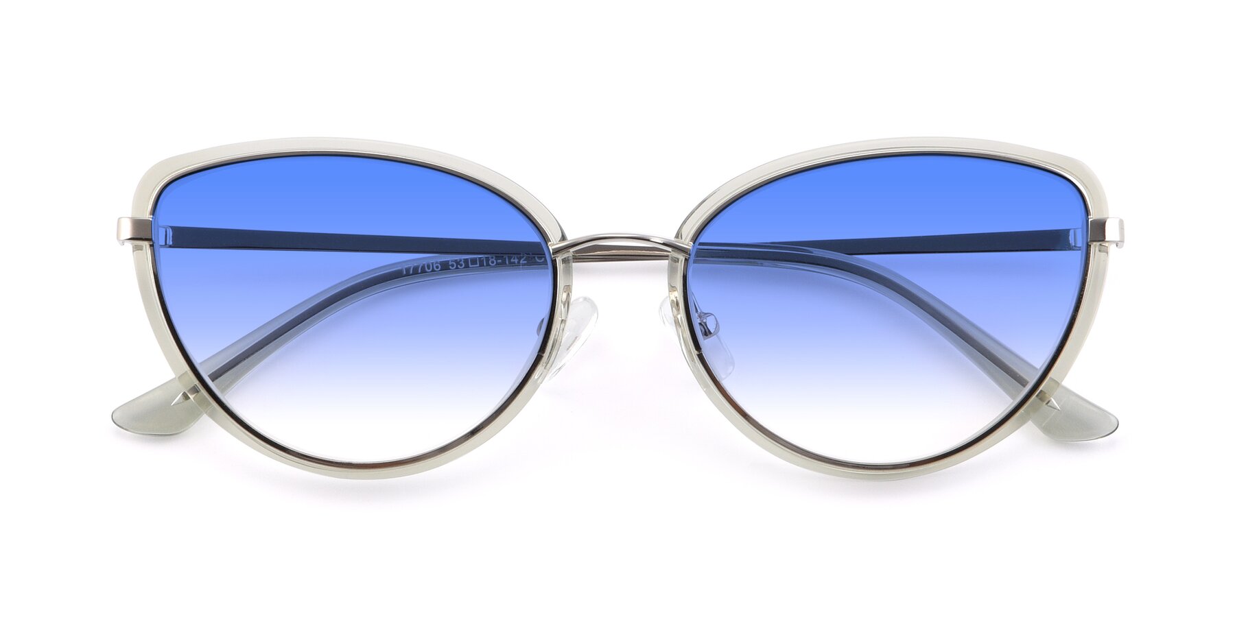 Folded Front of 17706 in Transparent Green-Silver with Blue Gradient Lenses
